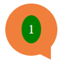Orange and green bubble message icon