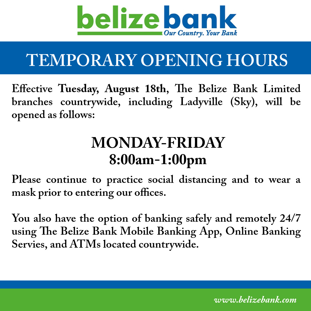 Customer Notices Belize Bank