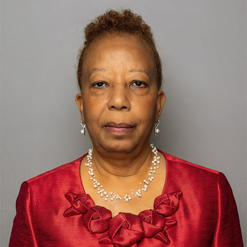 woman in red dress